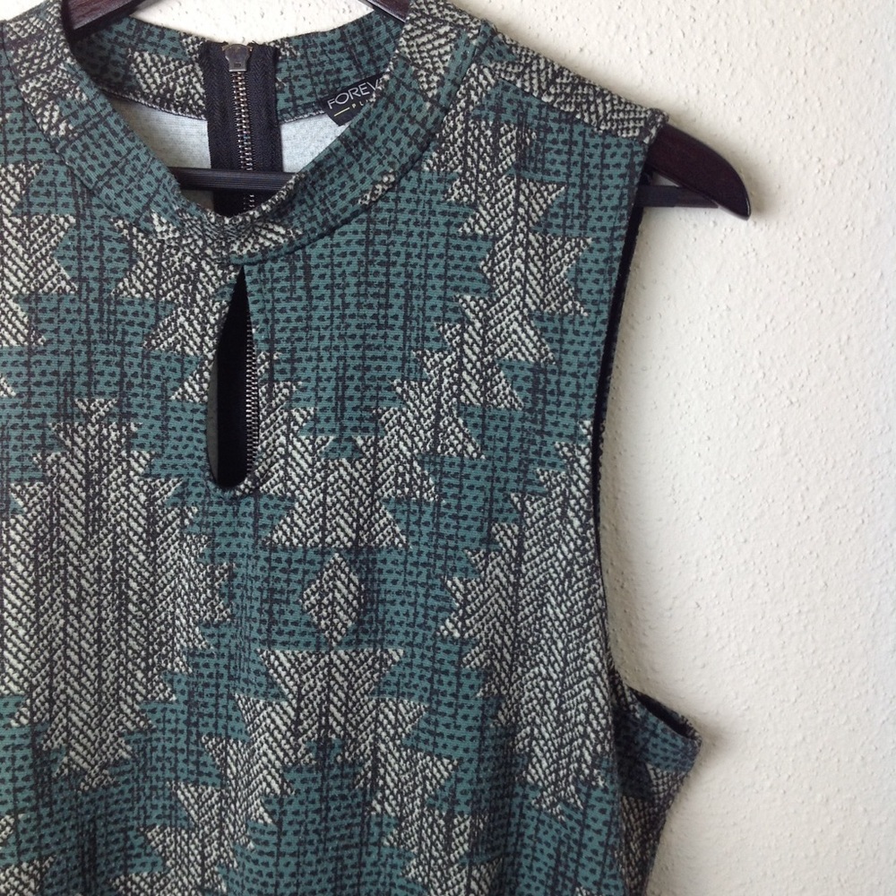 Forever 21+ Herringbone Sleeveless Skater Dress